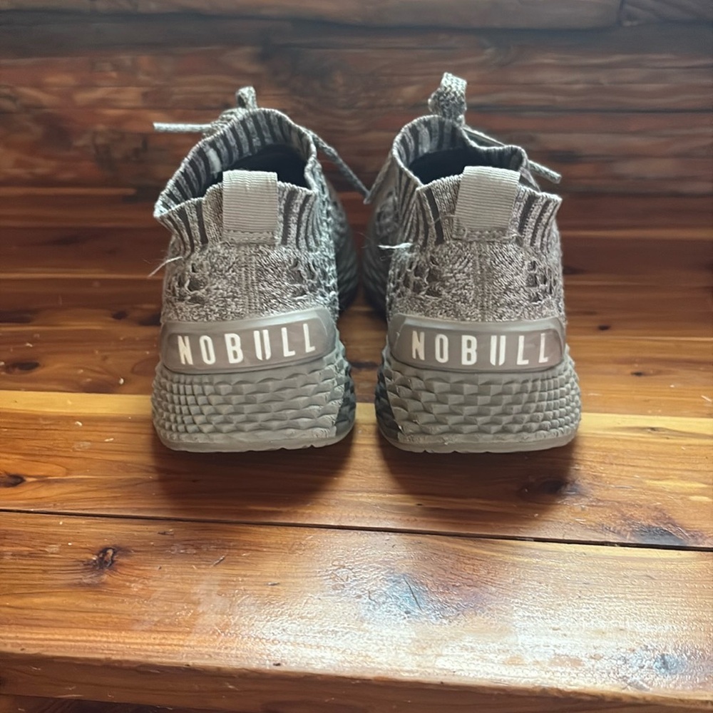 NOBULL Knit Lace-Up Sneakers in Taupe - Picture 2 of 5